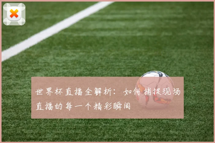 世界杯直播全解析：如何捕捉现场直播的每一个精彩瞬间